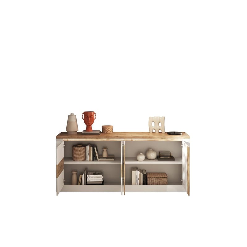 Vandesar TV-bænk 207 cm - Natur/Hvid - Opbevaring - Opbevaringsmøbler - Skænke & sideboards