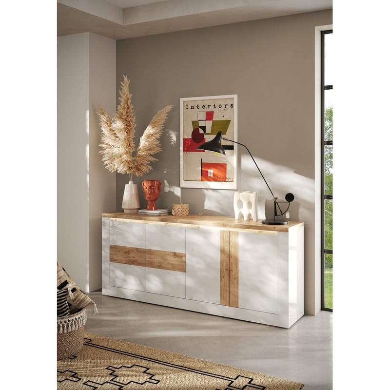 Vandesar TV-bænk 207 cm - Natur/Hvid - Opbevaring - Opbevaringsmøbler - Skænke & sideboards