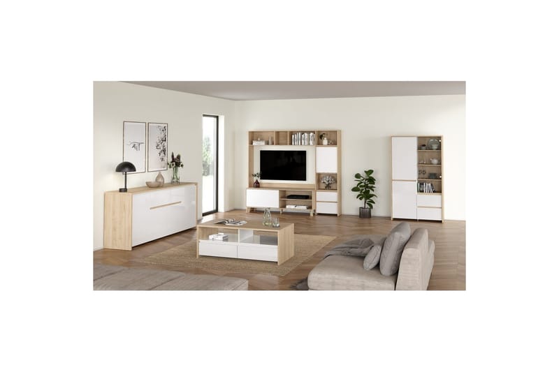 Varun Skænk 197x48 cm - Hvid - Opbevaring - Opbevaringsmøbler - Skænke & sideboards