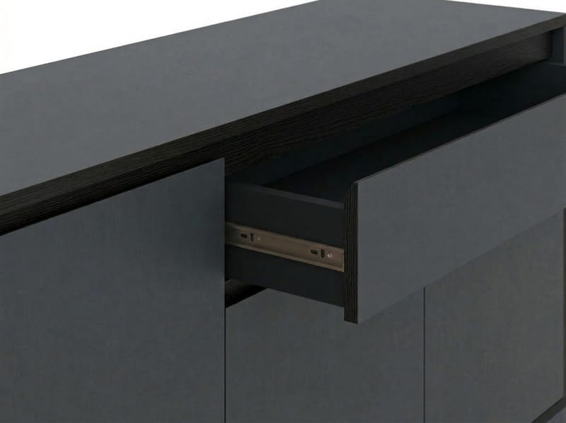 Velar Konsol 180x80x40 cm - Antracit, Wood Black, Black - Opbevaring - Opbevaringsmøbler - Skænke & sideboards