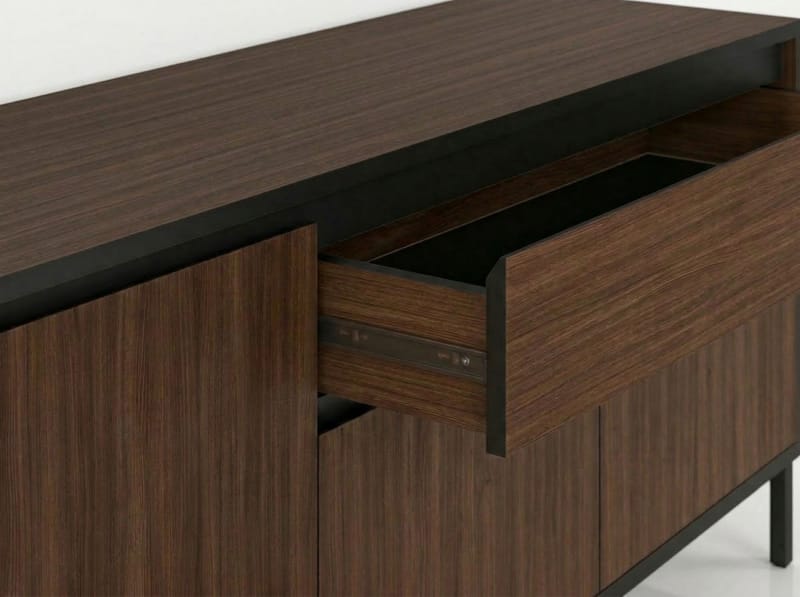 Velar Konsol 180x80x40 cm - Milano Walnut, Wood Black, Black - Opbevaring - Opbevaringsmøbler - Skænke & sideboards