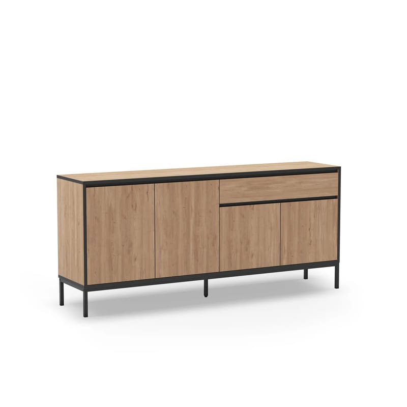 Velar Konsol 180x80x40 cm - Natur-eg, Wood Black, sort - Opbevaring - Opbevaringsmøbler - Skænke & sideboards