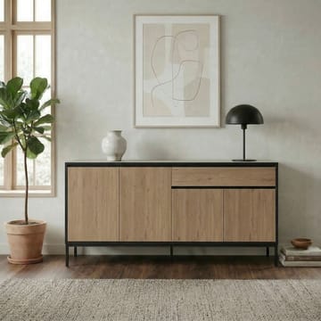 Velar Konsol 180x80x40 cm - Natur-eg, Wood Black, sort - Opbevaring - Opbevaringsmøbler - Skænke & sideboards