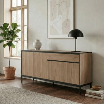 Velar Konsol 180x80x40 cm - Natur-eg, Wood Black, sort - Opbevaring - Opbevaringsmøbler - Skænke & sideboards