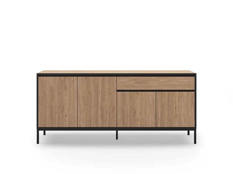 Velar Konsol 180x80x40 cm - Natur-eg, Wood Black, sort - Opbevaring - Opbevaringsmøbler - Skænke & sideboards