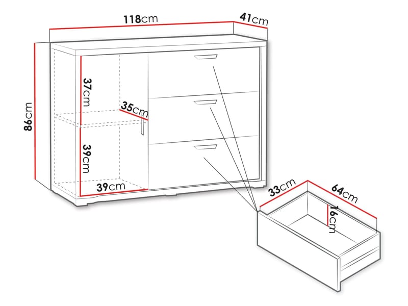 Veyricus Skænk 118 cm - Opbevaring - Opbevaringsmøbler - Skænke & sideboards