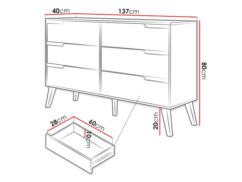 Virello skænk 137 cm - beige - Opbevaring - Opbevaringsmøbler - Skænke & sideboards