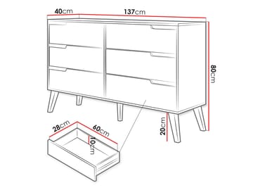 Virello skænk 137 cm - brun - Opbevaring - Opbevaringsmøbler - Skænke & sideboards