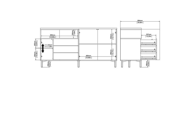 Virender Skænk 175,7x48,25 cm - Natur - Opbevaring - Opbevaringsmøbler - Skænke & sideboards