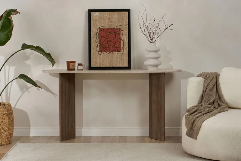 Yeno Skænk 150x75x35 cm - Travertin, Venezia Walnut - Opbevaring - Opbevaringsmøbler - Skænke & sideboards