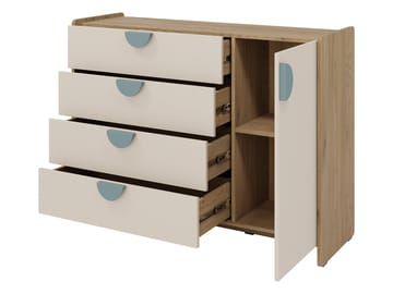 Zarek Kommode 124 cm - Brun, pink og beige - Opbevaring - Opbevaringsmøbler - Kommode