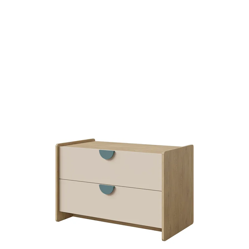 Zarek Skænk 94 cm, Brun, blå og beige