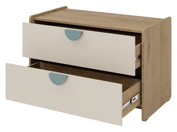 Zarek Skænk 94 cm - Brun, blå og beige - Opbevaring - Opbevaringsmøbler - Skænke & sideboards