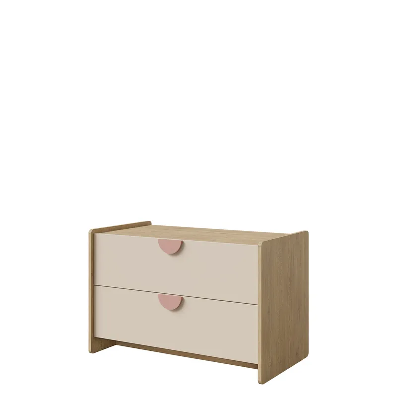 Zarek Skænk 94 cm, Brun, pink og beige