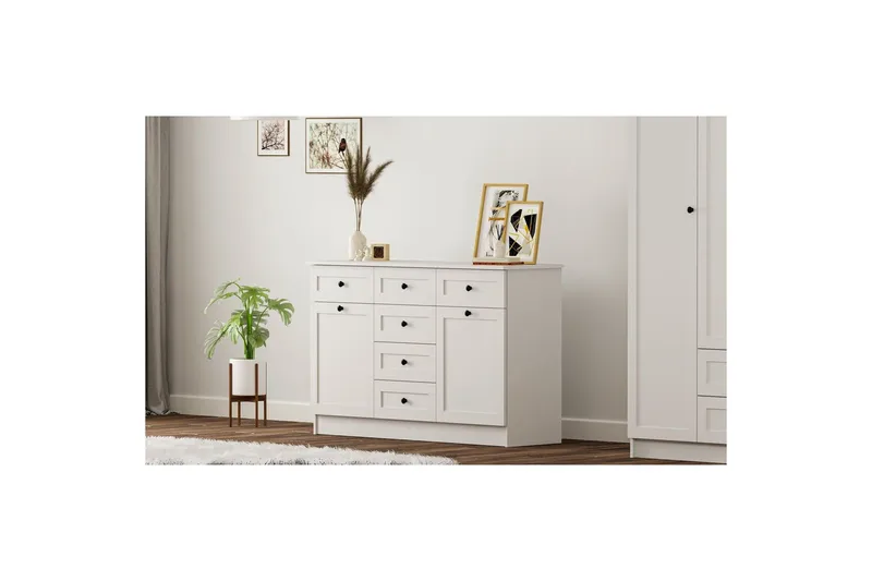 Zavira Kommode 130 cm - Mat Hvid - Opbevaring - Opbevaringsmøbler - Kommode