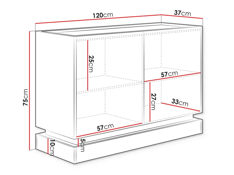Zelric Skænk 120x37 cm - Beige - Opbevaring - Opbevaringsmøbler - Skænke & sideboards