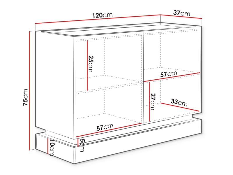 Zelric Skænk 120x37 cm - Beige - Opbevaring - Opbevaringsmøbler - Skænke & sideboards