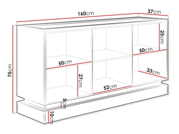 Zelric Skænk 160x37 cm - Beige - Opbevaring - Opbevaringsmøbler - Skænke & sideboards