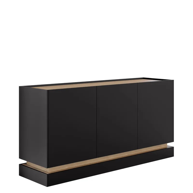 Zelric Skænk 160x37 cm, Sort