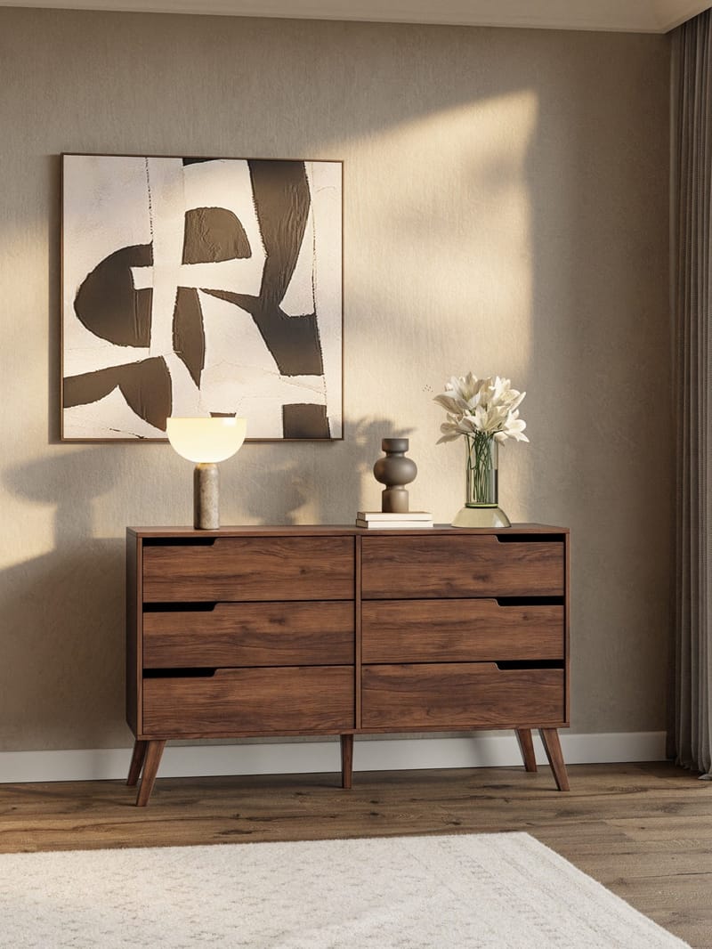 Zelto Kommode 137 cm - Warmia valnød - Opbevaring - Opbevaringsmøbler - Kommode
