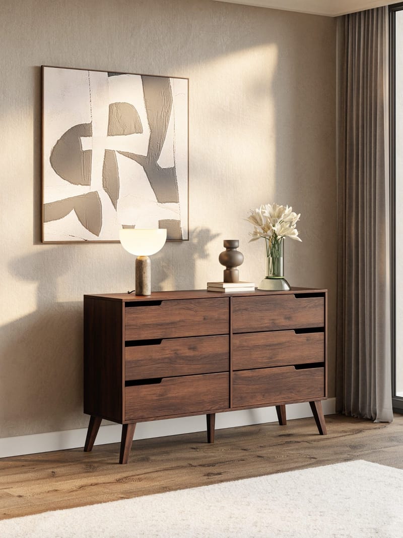 Zelto Kommode 137 cm - Warmia valnød - Opbevaring - Opbevaringsmøbler - Kommode