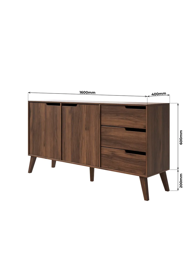 Zelto Skænk 160 cm - Warmia valnød - Opbevaring - Opbevaringsmøbler - Skænke & sideboards