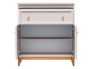 Zeylor Skænk 92 cm - beige med ben i natureg og guld-kobberfarvede greb - Opbevaring - Opbevaringsmøbler - Skænke & sideboards