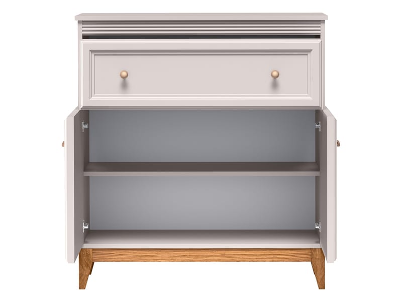 Zeylor Skænk 92 cm - beige med ben i natureg og guld-kobberfarvede greb - Opbevaring - Opbevaringsmøbler - Skænke & sideboards