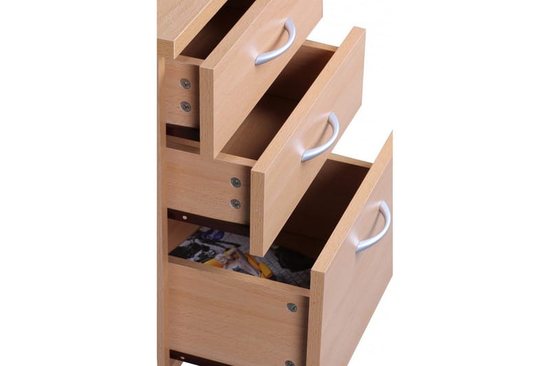 Rullecontainer Wohnling Bøg Optik Folieret Spånplade 4 Skuffer Moderne - Opbevaring - Opbevaring til småting