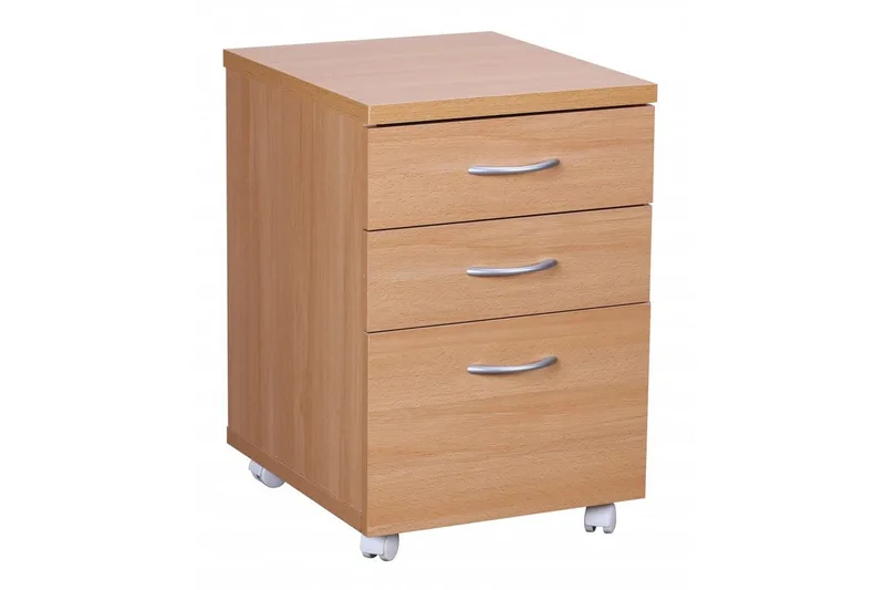 Rullecontainer Wohnling Bøg Optik Folieret Spånplade 4 Skuffer Moderne, undefined