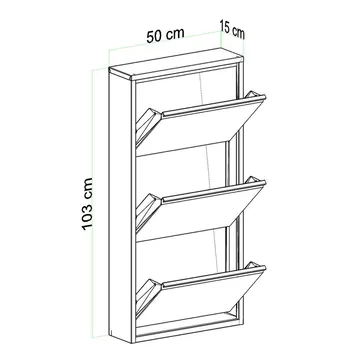 Rylanis skoskab 50x103 cm - Antracit - Opbevaring - Entréopbevaring