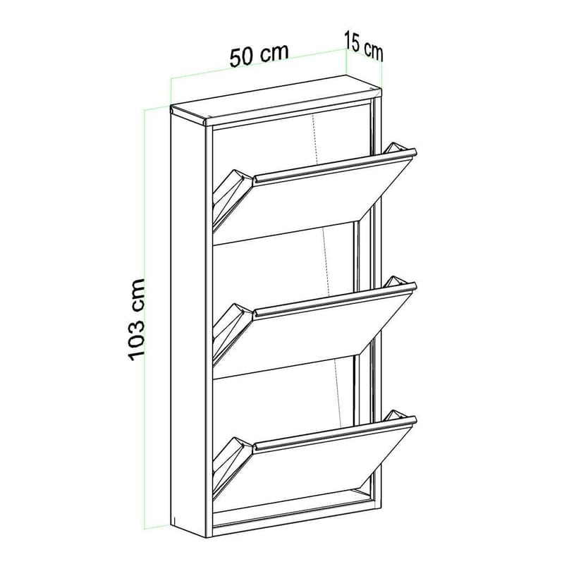 Rylanis skoskab 50x103 cm - Antracit - Opbevaring - Entréopbevaring
