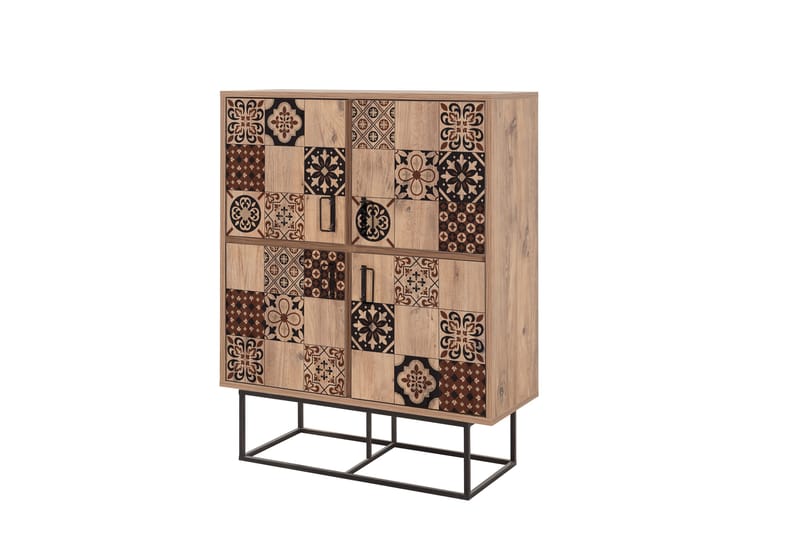 Quantum Solo Highboard 93x115 cm Sort/Brun - Hanah Home - Opbevaring - Skab - Skabe