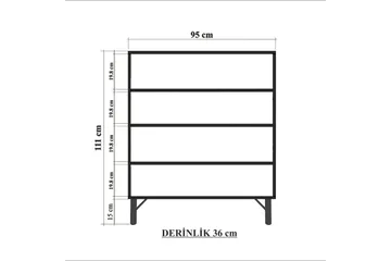 Terrazzo Highboard 95x111 cm Hvid - Hanah Home - Opbevaring - Skab - Skabe