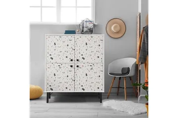 Terrazzo Highboard 95x111 cm Hvid - Hanah Home - Opbevaring - Skab - Skabe