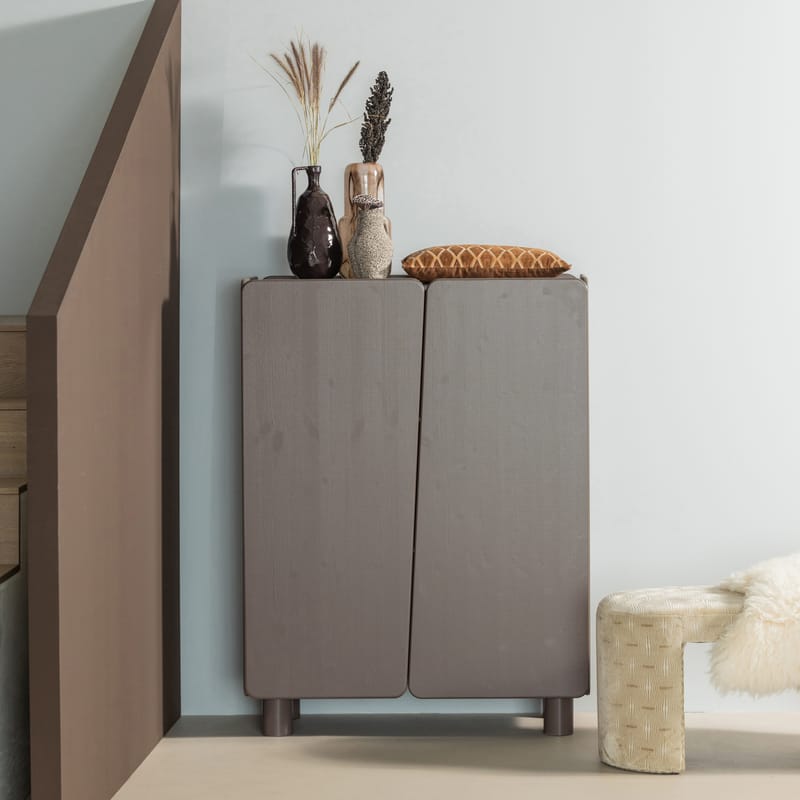 2-dørs skab Root 100 cm - Trøffelbrun - Opbevaring - Skab - Skabe