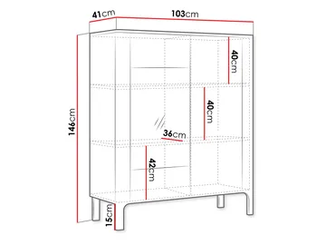 Aggarwal Vitrineskab 103 cm - Opbevaring - Skab - Vitrineskabe