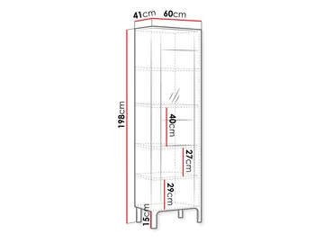 Aggarwal Vitrineskab 60 cm med Belysning - Opbevaring - Skab - Vitrineskabe