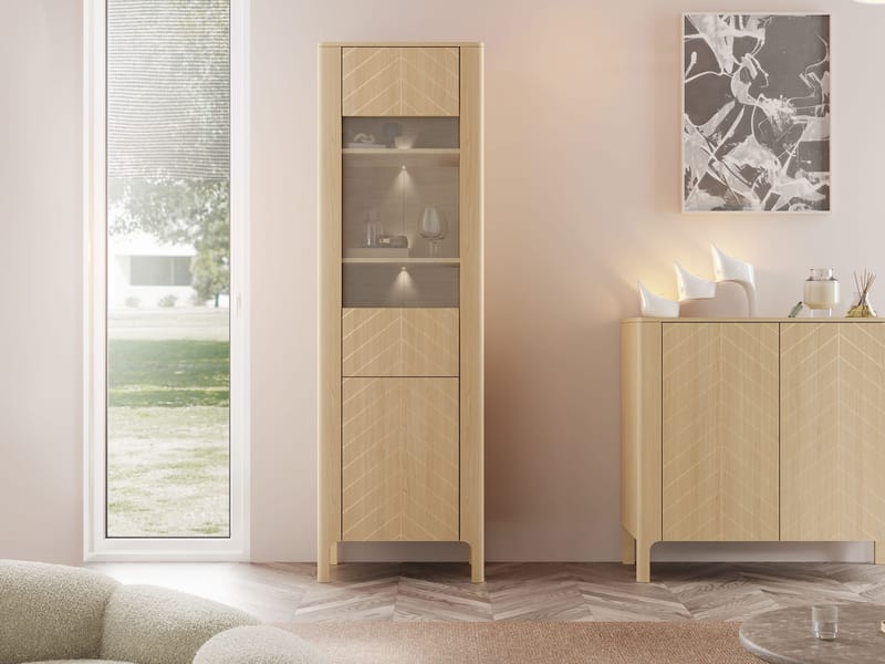 Aggarwal Vitrineskab 60 cm med Belysning - Opbevaring - Skab - Vitrineskabe