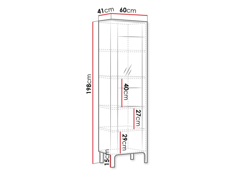 Aggarwal Vitrineskab 60 cm - Opbevaring - Skab - Vitrineskabe