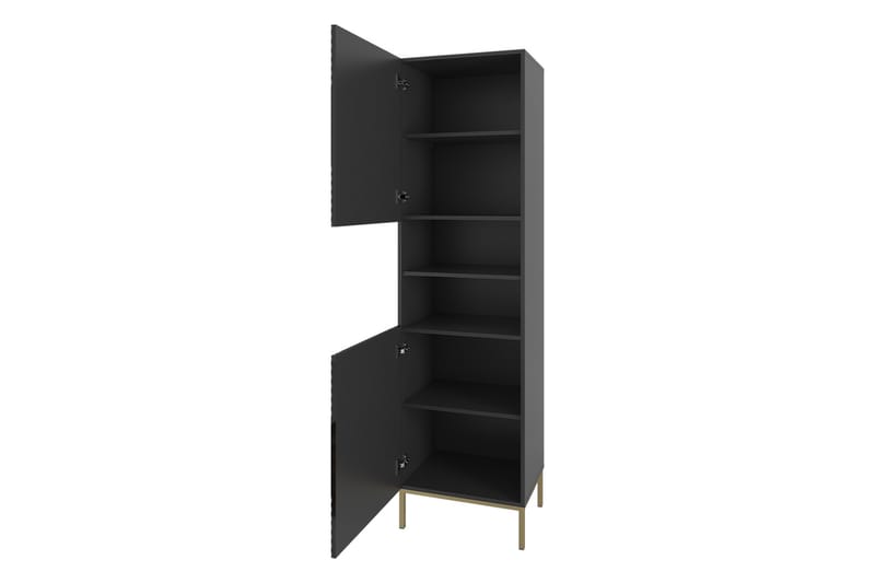 Alim Vitrineskab 55x200 cm - Hvid - Opbevaring - Skab - Vitrineskabe