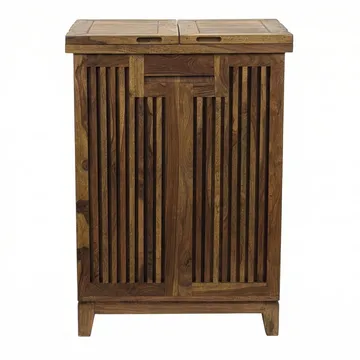 Avelo barskab 65 cm i massivt sheeshamtræ med klapdesign - naturtræ - Opbevaring - Skab - Barskab
