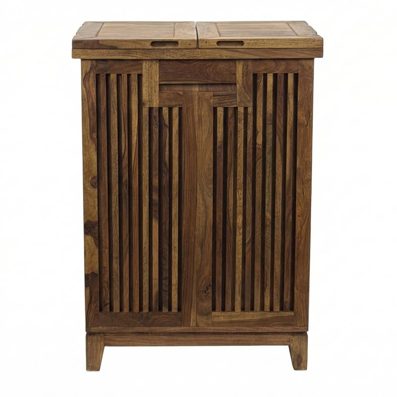 Avelo barskab 65 cm i massivt sheeshamtræ med klapdesign - naturtræ - Opbevaring - Skab - Barskab