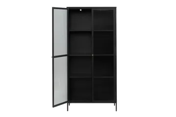 Azza Vitrineskab 90x190 cm - Sort - Opbevaring - Skab - Vitrineskabe