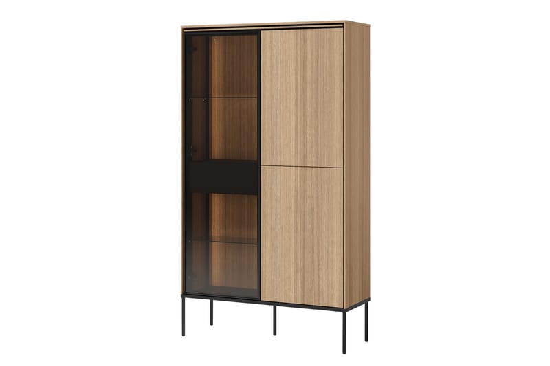 Basici Vitrineskab 91x158 cm - Hvid - Opbevaring - Skab - Vitrineskabe