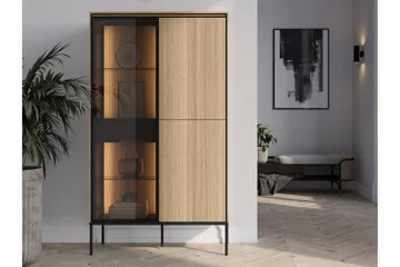 Basici Vitrineskab 91x158 cm - Hvid - Opbevaring - Skab - Vitrineskabe