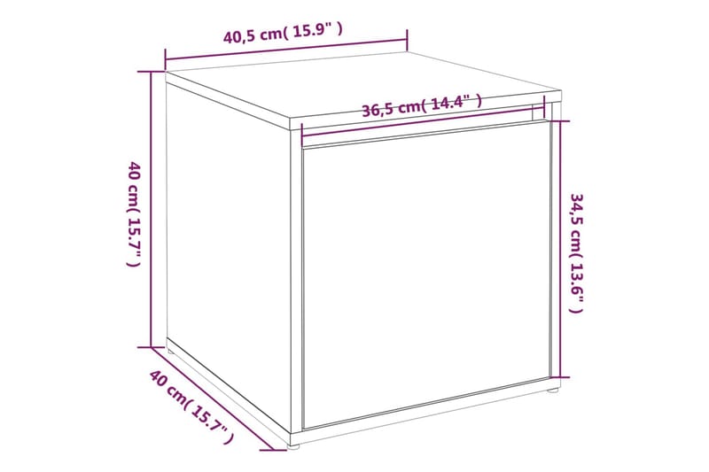 beBasic opbevaringsskab 40,5x40x40 cm konstrueret træ betongrå - GrÃ¥ - Skabe - Hjørneskab