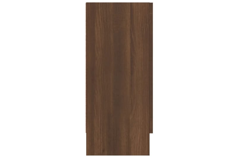 beBasic vitrineskab 120x30,5x70 cm konstrueret træ brun egetræsfarve - Brun - Opbevaring - Skab - Vitrineskabe
