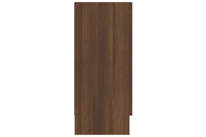 beBasic vitrineskab 120x30,5x70 cm konstrueret træ brun egetræsfarve - Brun - Vitrineskabe