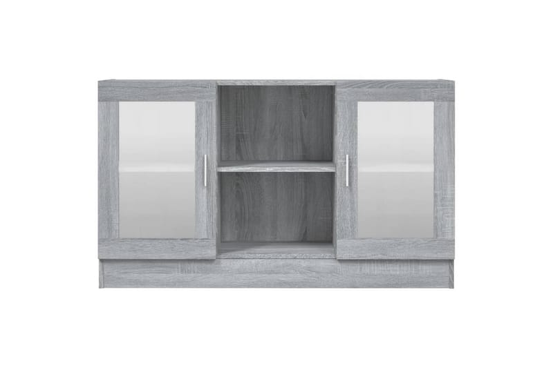 beBasic vitrineskab 120x30,5x70 cm konstrueret træ grå sonoma-eg - GrÃ¥ - Vitrineskabe